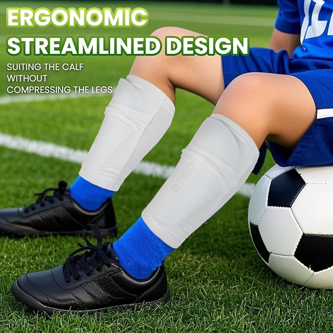 Shin Guards Soccer Kids 2025 Version High-Density Foam Soccer Shin Guard with Sleeves Shin