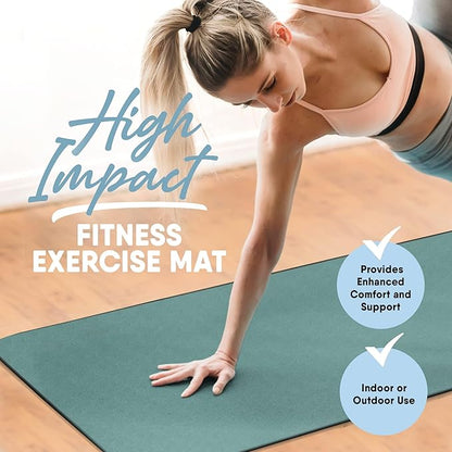 MICRODRY Deluxe Fitness Exercise Yoga Mat for Home & Gym, Extra Thick for High Impact Training