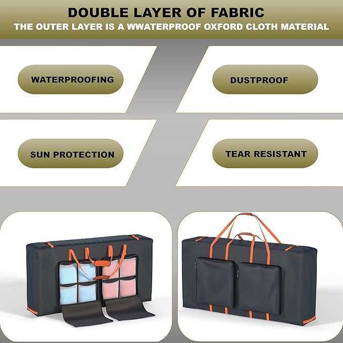 Cornhole Carrying Case Fits 4' x 2' Regulated Size, Heavy Duty 600D Oxford Fabric Waterproof &