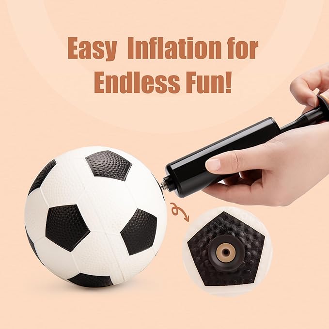 Balls for Toddlers with Pump 4 Pack 5" Small Rubber Playground Balls for Kids - 1 Football, 1