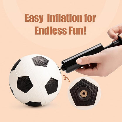 Balls for Toddlers with Pump 4 Pack 5" Small Rubber Playground Balls for Kids - 1 Football, 1