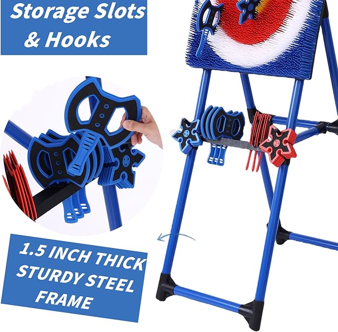 Axe Throwing Bristle Target with 8 Throwing Axes Set,Axe Throwing Game for Backyard, Indoor