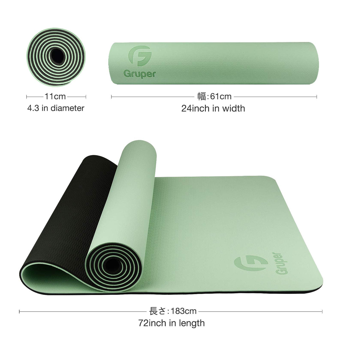 Yoga Mat Non Slip, Eco Friendly Fitness Exercise Mat with Carrying Strap,Pro Yoga Mats for