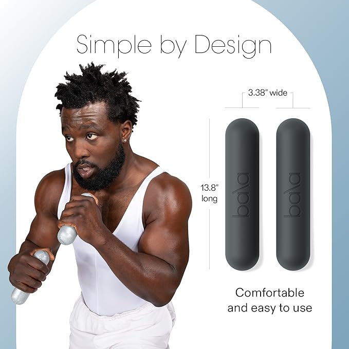 Bala Bars Dumbbell Set for Women & Men - Set of 2 Bars Designed for Walking, Strength Training