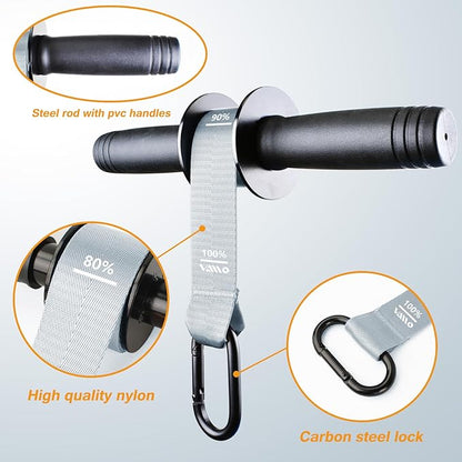 VAIIO Forearm Strengthener and Wrist Roller with Quick Locking Mechanism - Durable PVC Anti-Slip
