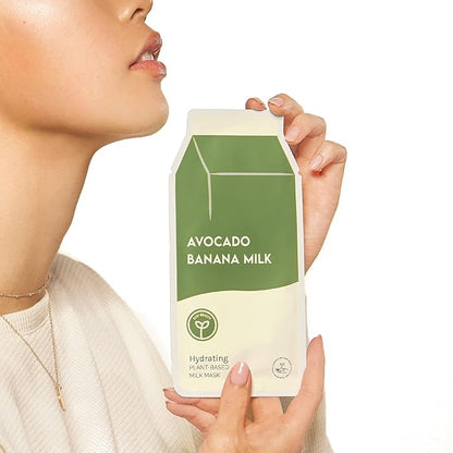 ESW Beauty Avocado Banana Milk - Hydrating Plant-Based Milk Face Mask - Moisturizing with Avocado &