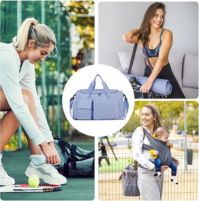 FIORETTO Women's Gym Duffle Bag with Shoes Compartment, 37L Capacity, Ideal for Travel, Gym