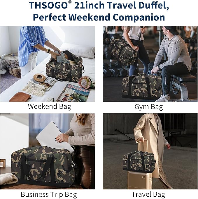 21 inch Gym Bag for Men - 40L Travel Duffel Bag Sport Duffle Bags for Weekend Overnight with Bottom