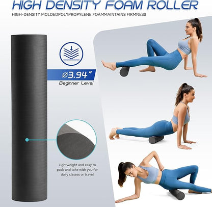 Foam Roller High Density Foam Roller Set for Deep Tissue Muscle Massage, 18" Trigger Point Fitness