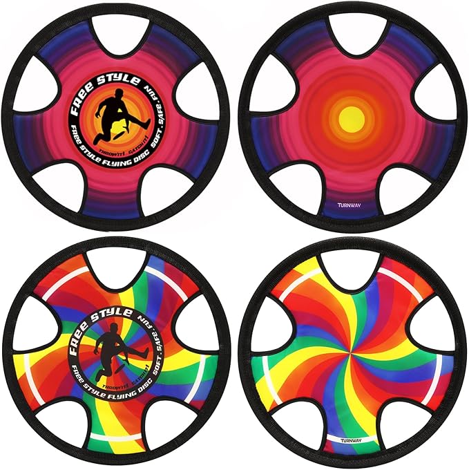 Outdoor Two Soft Frisbee Throwing Disc, Flying Disc, Flying Saucer for Man and Woman in Yard