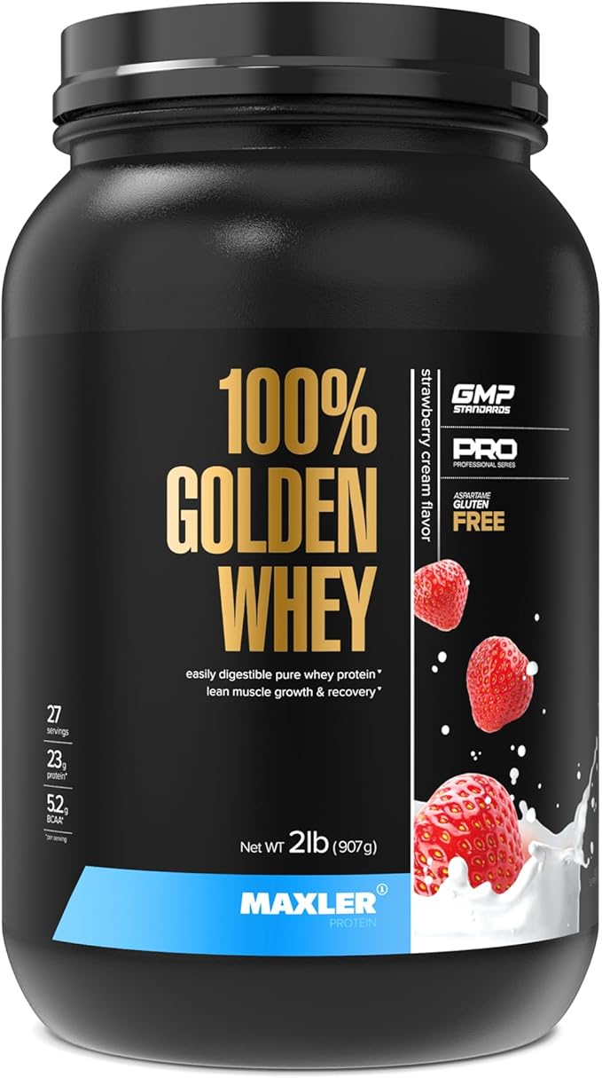 Maxler 100% Golden Whey Protein - 23g of Protein per Serving - Premium Whey Protein Powder for Pre