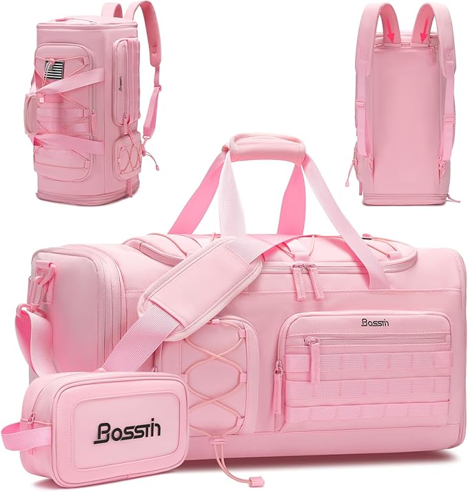 Bosstin Gym Bag for Women & Men,45L Travel Duffle Sports Duffel Bag Gym Weekender Overnight