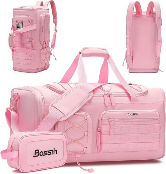 Bosstin Gym Bag for Women & Men,45L Travel Duffle Sports Duffel Bag Gym Weekender Overnight