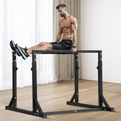 VEVOR Dip Bar, 800 lbs Capacity, Heave Duty Dip Stand Station with Adjustable Height, Fitness