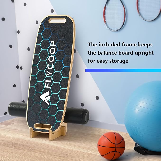 Balance Board for Adult with Adjustable Stoppers: 3 Modes Wobble Board with Roller Exercise