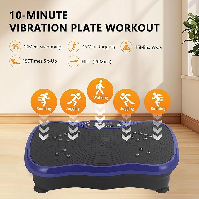 Vibration Plate Exercise Machine, Vibrating Plate Fitness Platform with Remote Control ??Portable