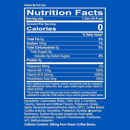 REDCON1 Energy High Performance Drink, Freedom Frost - Zero Sugar Energy Drink with Alpha GPC