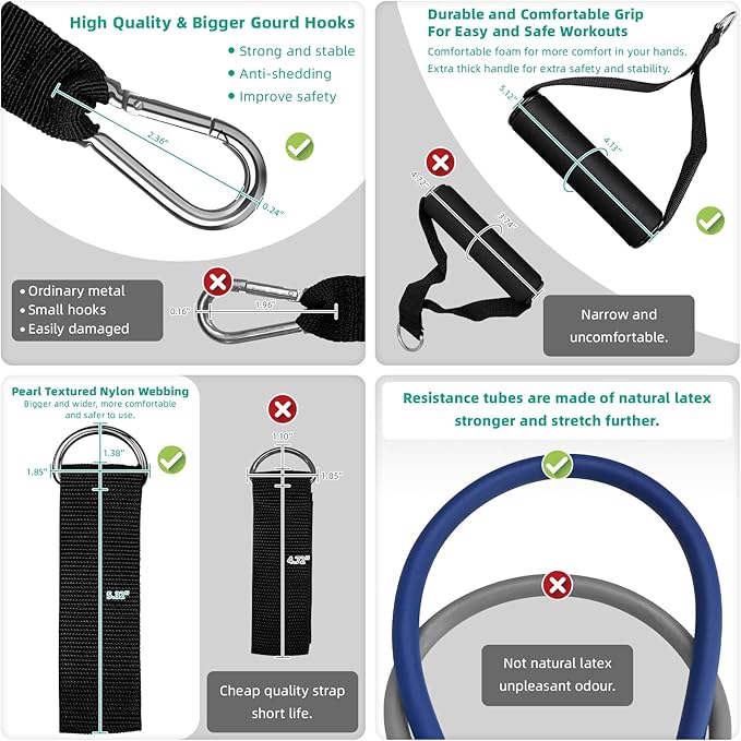 Aihoye Resistance Bands for Working Out, Exercise Bands with Handles, Stretch Bands for Exercise