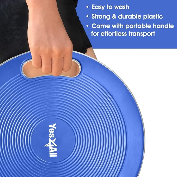 Yes4All Upgraded Wobble Balance Board, 16.34" TPE Non-slip, Stability Board for Home Gym, Standing