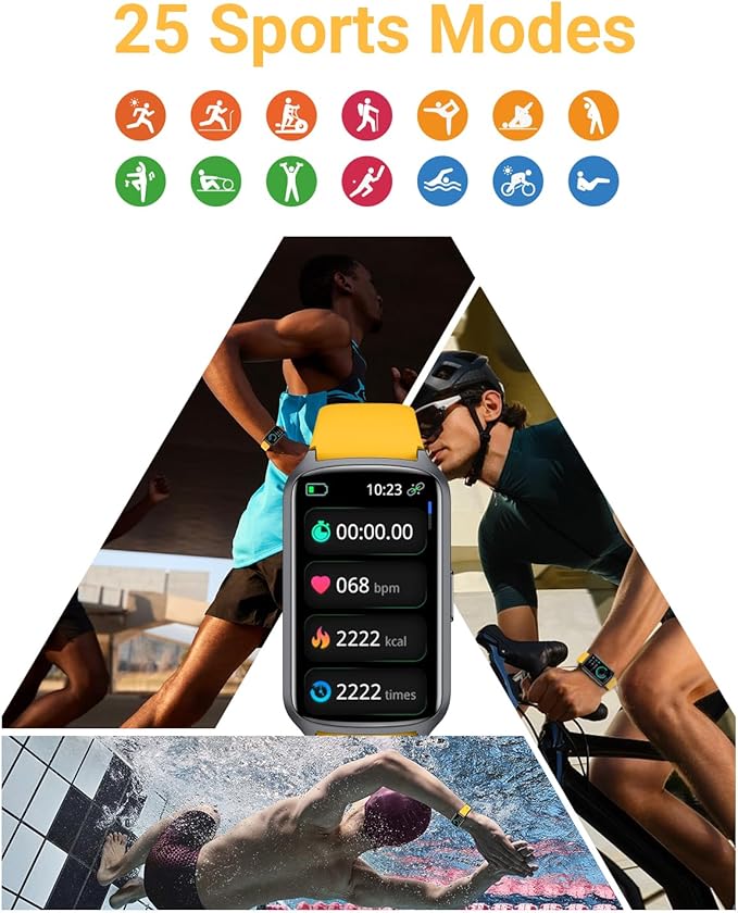 Health Fitness Tracker with 24/7 Heart Rate, Blood Oxygen, Blood Pressure, Sleep Tracker, 5ATM