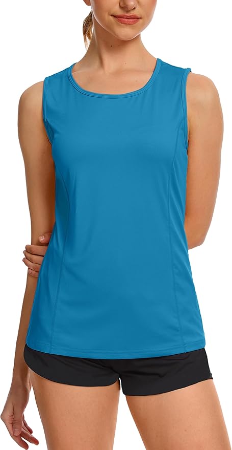 TACVASEN Women's UPF 80+ Workout Tank Top Sleeveless Quick Dry Sun Protection Hiking Athletic Gym