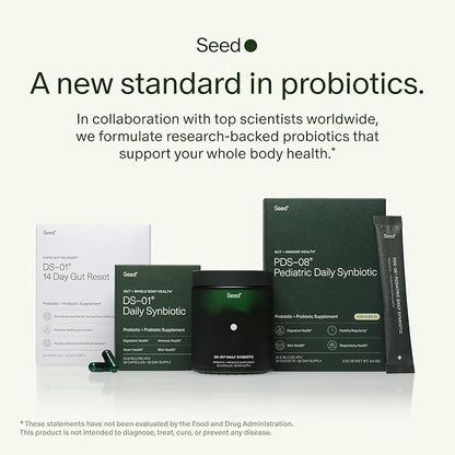Seed DS-01 Daily Synbiotic - Prebiotic and Probiotic for Women & Men - Digestive Health, Gut