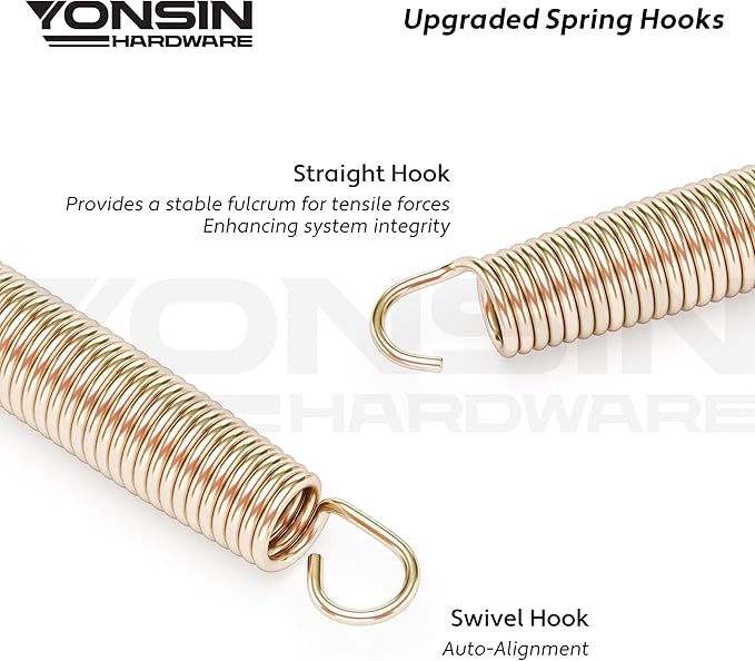 Trampoline Springs Heavy Duty with Swivel & Straight Hooks, Stainless Steel Trampoline Accessories