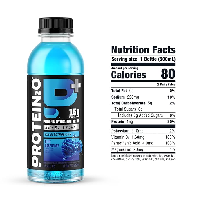 Protein2o 15g Whey Protein Isolate Hydration Drink Plus Energy & Focus, 350mg of Electrolytes