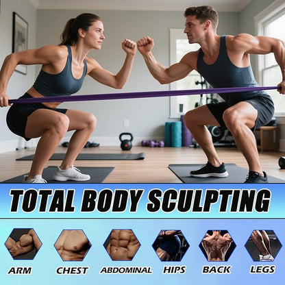 LEEKEY Resistance Bands Set for Pull-Up Assistance & Full-Body Training, Multi-Level Exercise Bands