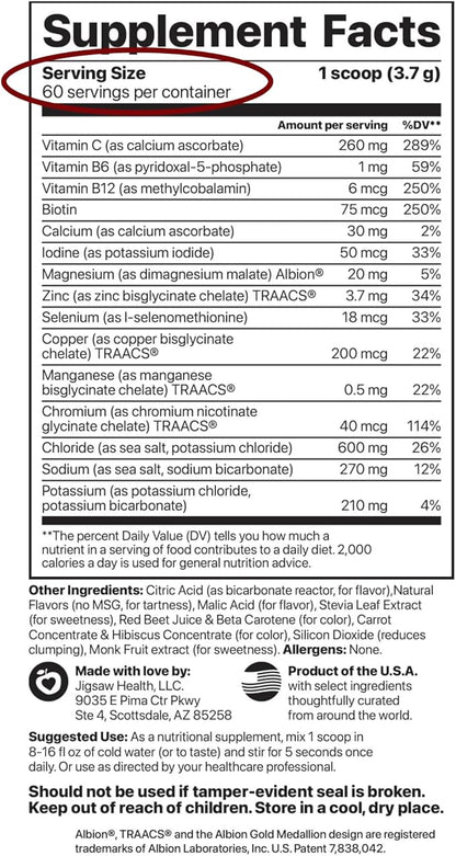 Jigsaw Health Electrolyte Supreme | Broad Spectrum of Electrolytes + Trace Minerals | Fruit Punch