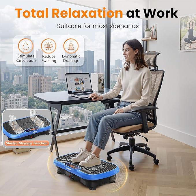 AXV Vibration Plate Fitness Platform Exercise Machine Vibrating Shaking Full Body Shaker Workout