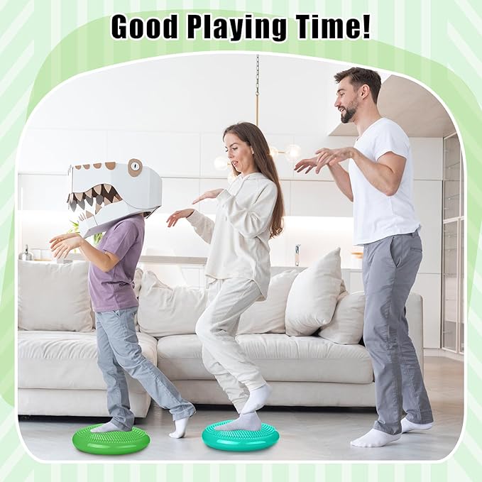 2 Pcs Wiggle Seat Inflated Wobble Cushion Flexible Balance Disc with Air Pump for Core Stability