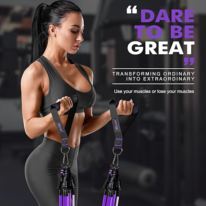HPYGN Resistance Bands, Exercise Bands with Handles, Fitness Bands, Workout Bands with Door Anchor