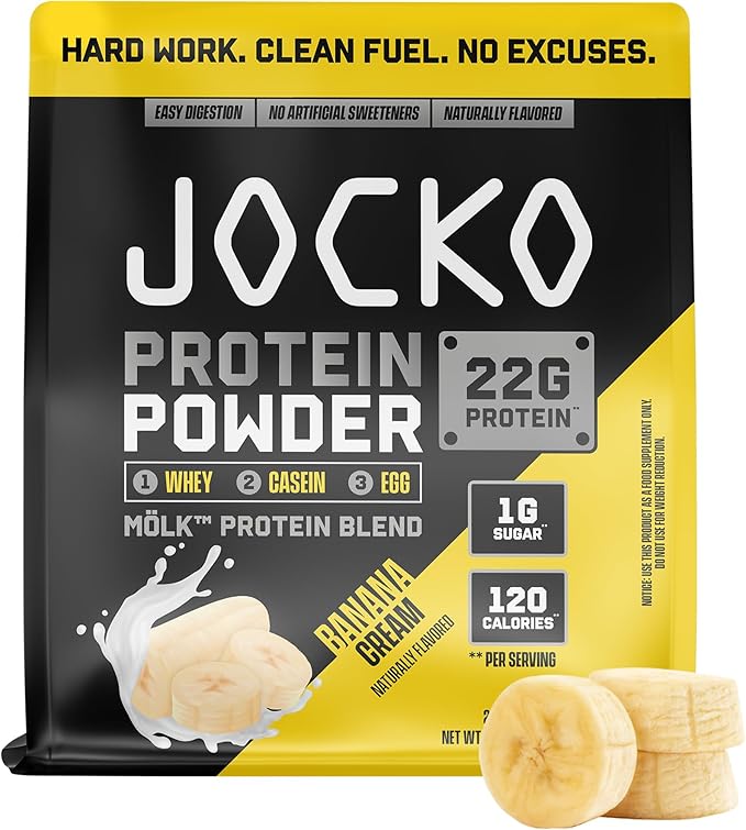 Jocko Fuel Mölk Whey Protein Powder 22g Low Sugar Monk Fruit Blend - Muscle Recovery & Growth
