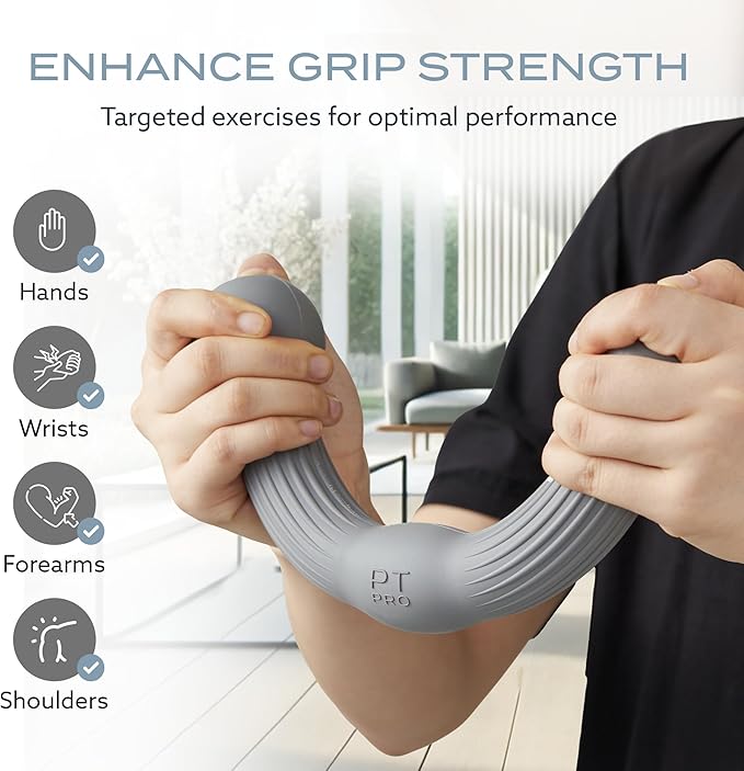 PT Pro Tennis Elbow Trainer For Physical Therapy, Textured Grip, Elbow Pain Relief, Resistance Bar