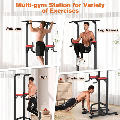 RELIFE REBUILD YOUR LIFE Power Tower Pull Up Bar Station Workout Dip Station for Home Gym Strength