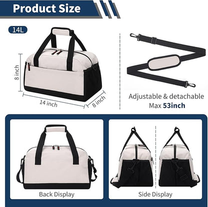 Small Gym Bag with Wet Pocket - 14 inch Mini Duffle Bag for Men & Women Lightweight Carry On Bag