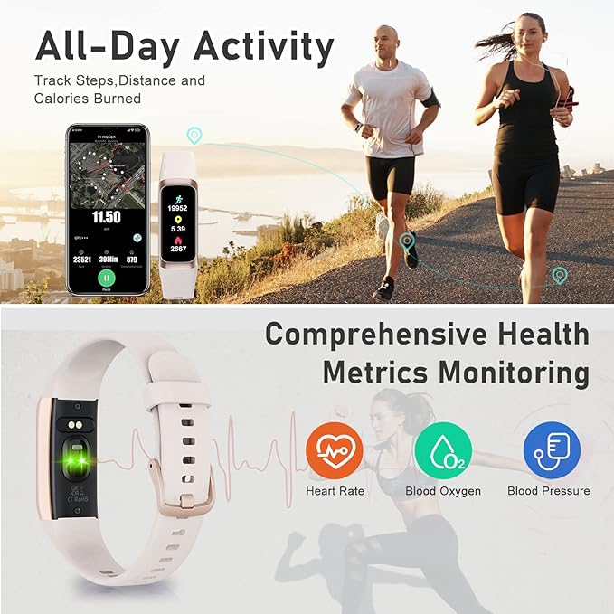 Fitness Tracker with Step Counter/Calories/Stopwatch, Activity Tracker, Health Tracker with Heart