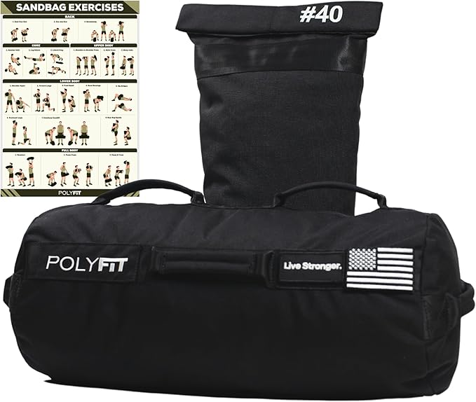 Polyfit Sandbag Pro - Workout Sandbag with Triple Closure Filler Bag and Reinforced Nylon Webbing