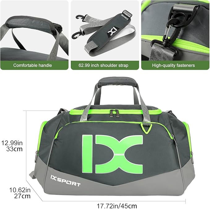 Sports Gym Bag，INOXTO Travel Duffel Bag with Dry Wet Pocket And Shoe CompartmentFor Women and