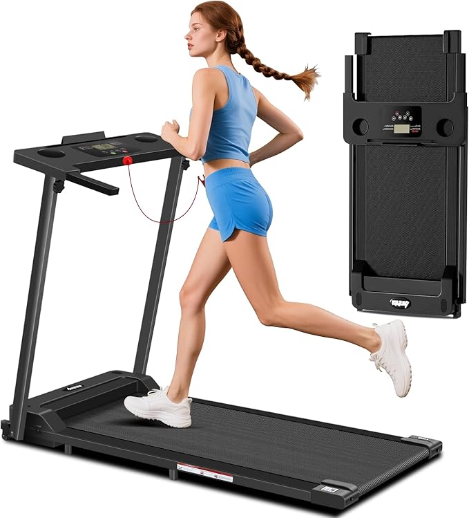 Portable Foldable Treadmills for Home, Small Folding Treadmill for Home Office with 300 LBS