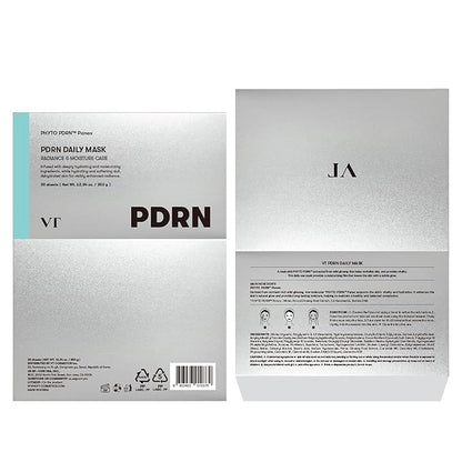 VT COSMETICS PDRN Daily Mask 30 Sheets, Vegan PDRN for Skin Restoration & Radiance, Hydrating &
