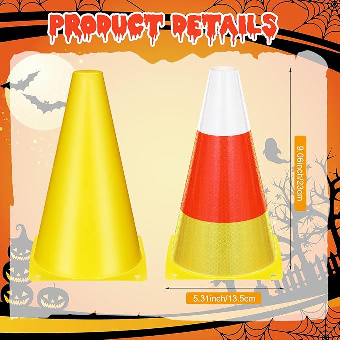 Candy Corn Ring Toss Game Plastic Cones 9 Inch Training Traffic Cones Sport Training Agility Field