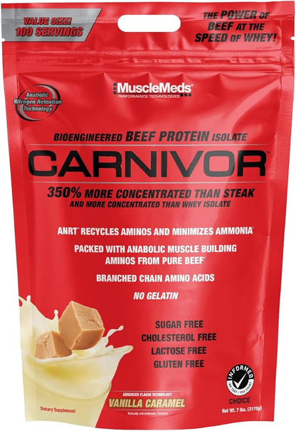 MuscleMeds Carnivor Beef Protein Isolate, 0 Lactose, 0 Sugar, 0 Fat, 0 Cholesterol, Halal