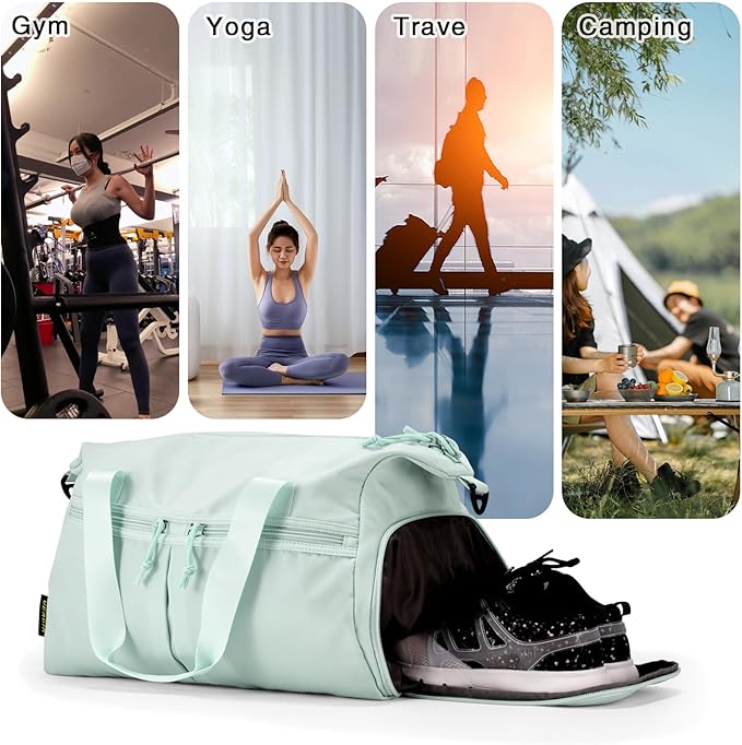 Weekender Duffel Bag with Shoe Compartment And Wet Pocket-Luggage Everyday Overnight Bag for Men