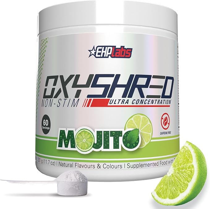 EHP Labs OxyShred Non Stimulant Pre Workout Powder - Stim Free Pre Workout, Caffeine Free