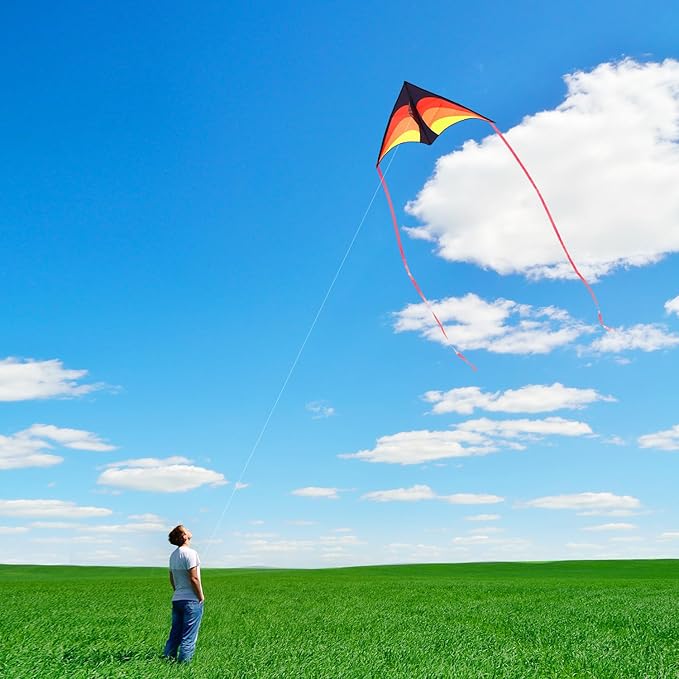 Large Delta Kite for Kids & Adults - Easy to Fly Outdoor Kites for Kids Ages 8-10, Perfect for