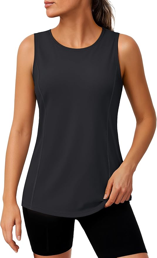 TACVASEN Women's UPF 80+ Workout Tank Top Sleeveless Quick Dry Sun Protection Hiking Athletic Gym