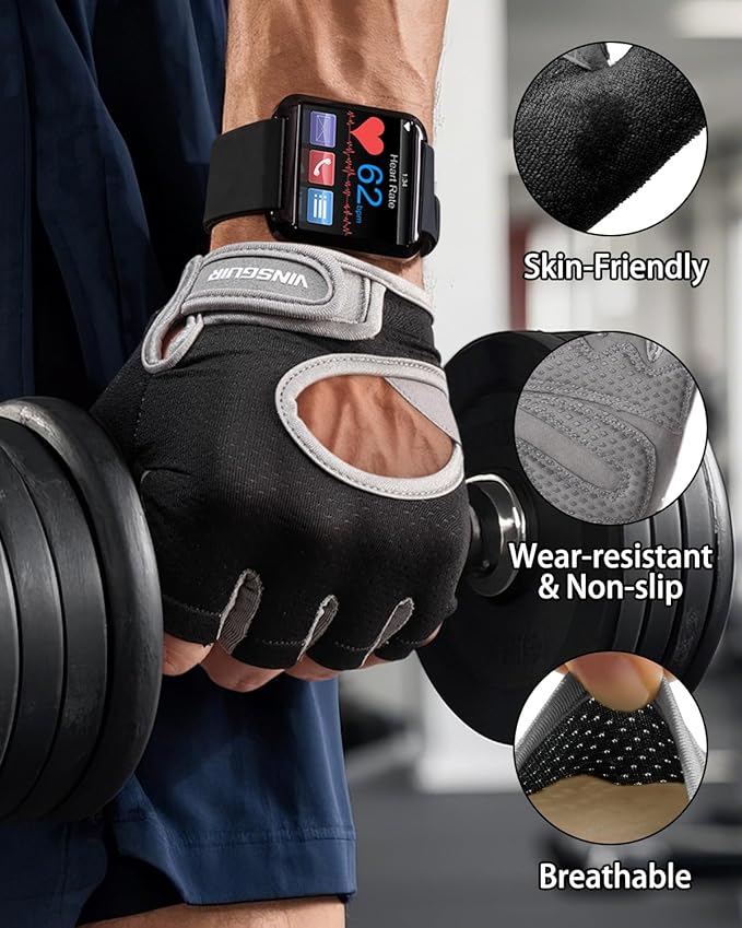 VINSGUIR Workout Gloves for Women and Men, Breathable Weight Lifting Gloves for Gym Exercise