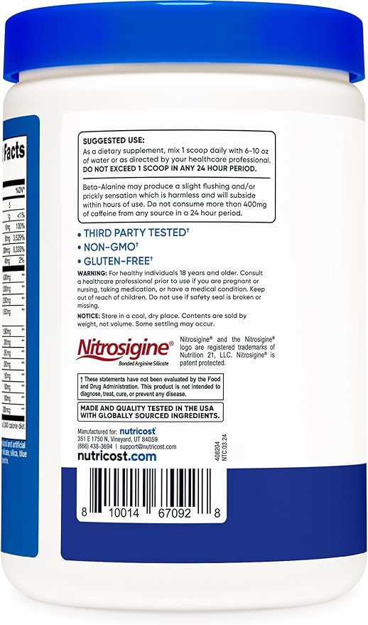 Nutricost Pre-X Xtreme Pre-Workout Powder Complex, Blue Raspberry, 30 Servings, Vegetarian, Non-GMO